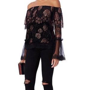 Alexis Laurena lace off the shoulder top
